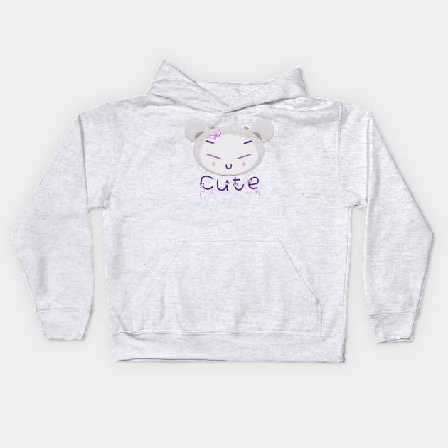 Cute Girl Blushing Kids Hoodie by ENGMH